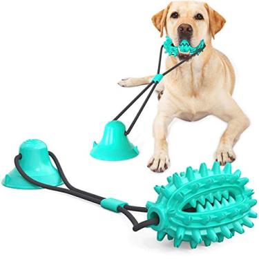 Imagem de Guardians Brinquedo de mastigar para cães com ventosa para mastigadores agressivos, petiscos para treinamento de filhotes, escova de dentes de animais de estimação, brinquedos de corda de limpeza de