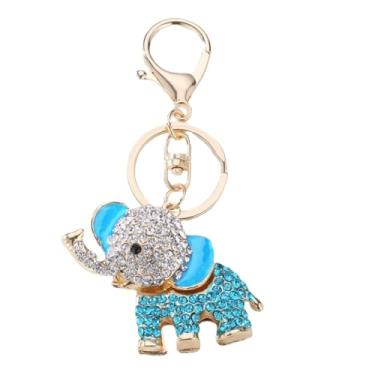 Imagem de Chaveiro bonito de elefante de orelhas grandes chaveiro brilhante bolsa de cristal pingente de strass bolsa charme (azul)