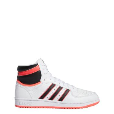 Imagem de adidas Originals Top Ten Hi Tênis masculino de basquete, Branco nuvem, preto/turbo, 42