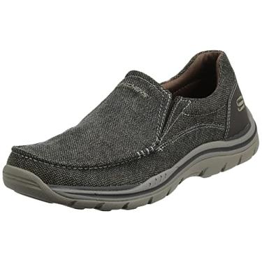 Imagem de Skechers Mocassim masculino Expected Avillo com ajuste relaxado, Marrom escuro, 43