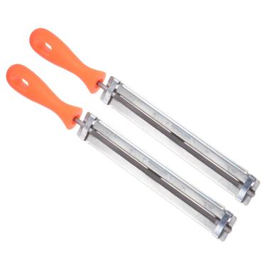Imagem de CoCud Suporte de arquivo de motosserra, 7/32" (5,5 mm), limas de afiador redondo de aço cromado com guias angulares - (Aplicações: para motosserras de afiação), 2 peças