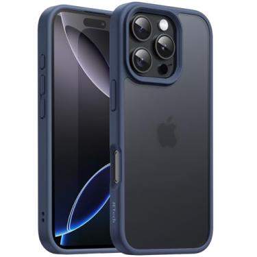 Imagem de JETech Capa Matte para iPhone 16 Pro 6,3 Polegadas, Case Proteção Contra Quedas de Nível Militar à Prova de Choque, Capinha Traseira Translúcida Fosca, Anti-Impressão Digital (Azul Tempestade)