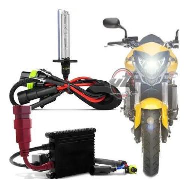 Imagem de Kit Xenon Moto Slim Hid Digital Xenon 6000k ou 8000k - S/M, h4-2 8000k