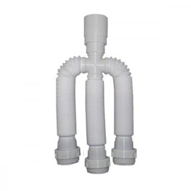 Imagem de Sifao Pvc Flexivel Delflex Branco Triplo Com Anel Sf T, Branco