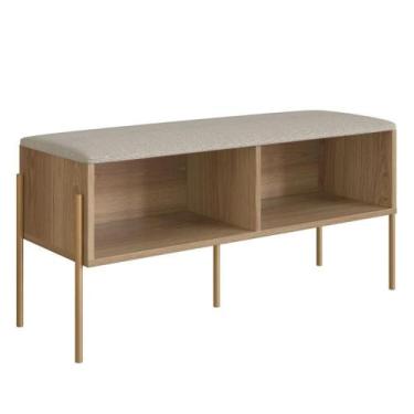 Imagem de Sapateira Banco Estofado Oslo Artesano 93 cm (largura) MDP Hanover Tec