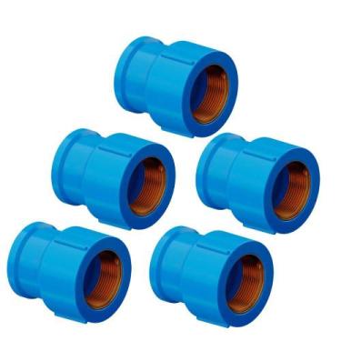 Imagem de Kit 5 Luva Azul Com Bucha De Latão 3/4''x25mm - Tigre