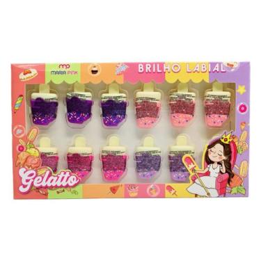 Imagem de Caixa Box 12 Brilho Labial Infantil Gelatto Maria Pink
