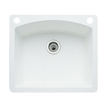 Imagem de Blanco 440211-2 Pia de cozinha de granito com 2 furos de diamante de 2 furos, branca