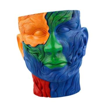 Imagem de Generic Vaso de rosto pintado, vaso de flores criativo, arte, artesanato, design abstrato, vaso de plantas para ambientes internos e externos, prateleira de