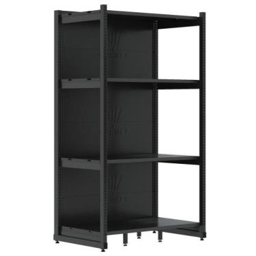Imagem de Rack Fit Parede 1 Inicial 2,02X0,90X0,60 4 Bandejas Amapá, Preto Perfi