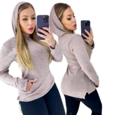 Imagem de Blusa De Frio Moletinho Canguru Com Touca Versatil Primium - Dioper St