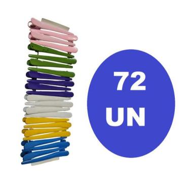 Imagem de Kit 72 Presilhas Para Cabelos Bico De Pato Metal Colorida - Lynx produ