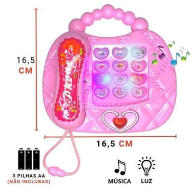 Imagem de Telefone Rosa Musical Infantil Brinquedo Educativo Com Som E Luz. - to