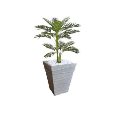 Imagem de Planta Artificial Árvore Palmeira Areca 1,1m kit + Vaso Trapezio D. Gr