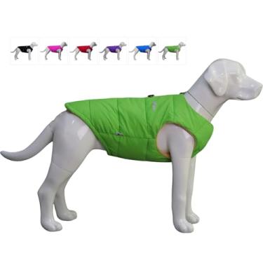Imagem de Jaqueta de inverno para cães, colete impermeável à prova de vento para cães, roupas de inverno superquentes de lã polar para cães pequenos, médios e grandes, verde G