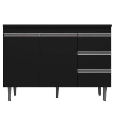 Imagem de Balcão Gabinete De Cozinha Para Pia Sem tampo 120cm 2 Portas 3 Gavetas