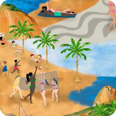 Imagem de Tecido Para Sofá 3x1,40m Estampado - Sassarico, Praia