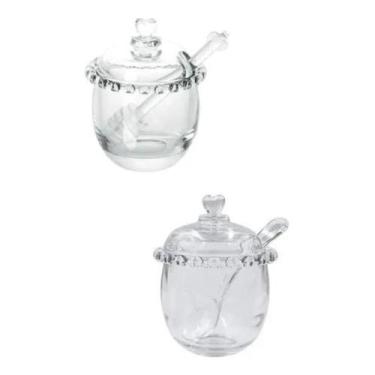 Imagem de Kit 2 Peças Meleira E Açucareiro Coração Pearl Cristal - LYOR, incolor