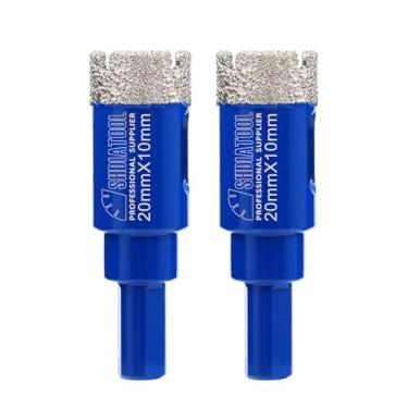 Imagem de SHDIATOOL Brocas de núcleo de broca de diamante de 1,12 cm para azulejo de porcelana tijolos de granito cerâmico de mármore 20 mm serras de furo de diamante para brocas manuais Pacote com 2
