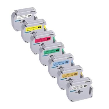 Imagem de BEYONDTEK Fita M para PT-65 PT-70 PT-70BM PT-M95 Substitua pela fita Brother P Touch M 12 mm 0,47 cores para M-K231s/M-431/M-531/M-631/M-731/M-831/M-931s com etiquetadora PT-45 PT-80 PT-80 PT-90 8 m 8