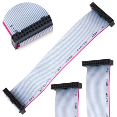 Imagem de Tcenofoxy Cabo IDC de fita plana de 2,54 mm fêmea para fêmea, conector de cabo de fita plana 26P FC 26 pinos 30 cm comprimento 2 peças (TC-30cm-FF26P-2)