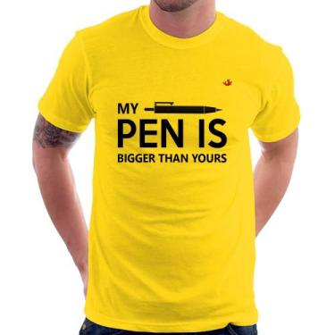 Imagem de Camiseta My pen is bigger than yours - Foca na Moda, Amarelo, GGG