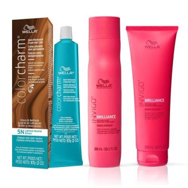 Imagem de Shampoo e condicionador + Cor de cabelo Wella Invigo Brilliance - Colo