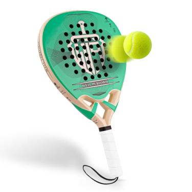 Imagem de Raquete de padel, fibra de carbono, superfície de tênis, tênis pop tênis de praia (verde)