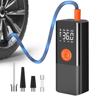 Imagem de Compressor de ar portátil para inflador de pneu - Bomba de pneu com medidor/luz para motocicleta, bicicleta, bola
