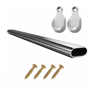 Imagem de Tubo Cabideiro Oval Oblongo para Guarda Roupa e Araras Metalize, 100CM