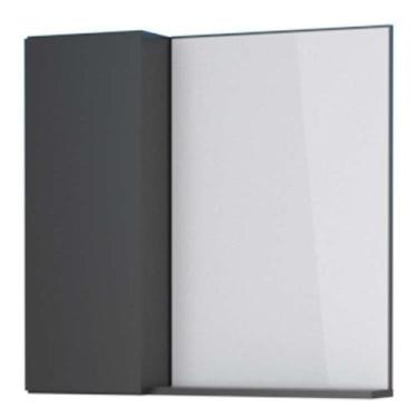 Imagem de Espelheira de Banheiro Preto em Madeira com Armarinho Linha 560 Cozima