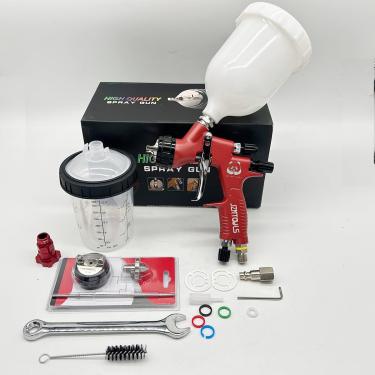 Imagem de JZNTOOLS Kit De Pistola Pulverização Ar Hvlp 1,3/1,8 Mm Com Copo Anti-Limpeza 400 Ml E Adaptador (Rosca 16 X 1,5 Mm), Fácil Usar, Pulverizador Tinta Automotiva, Para Automóveis, Móveis, Acabamento V