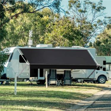 Imagem de Suncode Tecido De Substituição Para Toldo Rv, Cobertura Universal À Prova D'Água Áreas Externas, Trailers, Trailers E Motorhomes, Vinil Premium 14' (Tecido 13'2"), Preto