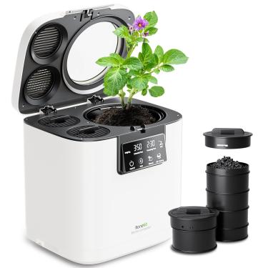 Imagem de RoneKIT Composteira Elétrica Para Cozinha, Inteligente Com Janela De Visualização Interna E Externa/Sem Cheiro/Baixo Ruído/Autolimpeza, Máquina, Transforma Resíduos Alimentos Em Fertilizante Jardim,