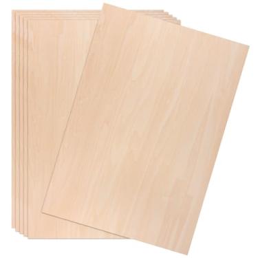 Imagem de KOHAND Pacote Com 6 Tábuas De Tília 12 X 17 1/4", Madeira Sem Acabamento, Chapas Compensado Sólido Para Queima, Maquetes Arquitetônicas, Artesanato Faça Você Mesmo