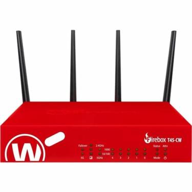 Imagem de WatchGuard Dispositivo de segurança de rede Firebox T45-CW com licença de suporte padrão de 3 anos - Firewall avançado, VPN, prevenção de intrusões (WGT49003-US)