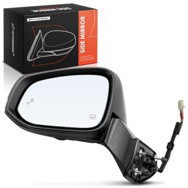 Imagem de A-Premium Espelho retrovisor elétrico lateral do motorista - compatível com Toyota Highlander 2020-2021 - Espelho retrovisor externo preto dobrável manual aquecido com luz de seta e detecção de ponto