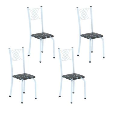 Imagem de Cadeiras para Sala de Jantar 4 Unidades Sara Preto / Branco