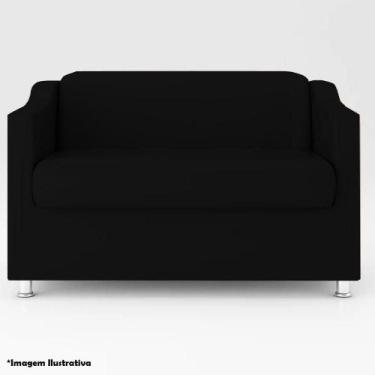 Imagem de Namoradeira 2 Lugares Luiza Sintético Preto - Móveis Terezan