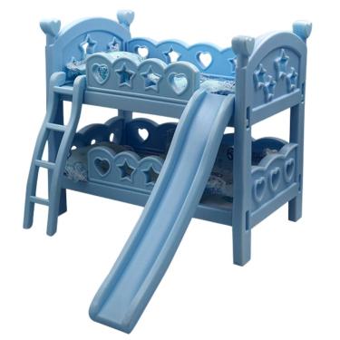 Imagem de Mini Berço De Brinquedo Infantil Com Escorregador Azul