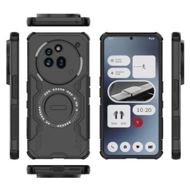 Imagem de Elubugod Capa compatível com Nothing Phone 3A Pro, compatível com MagSafe, compatível com Nothing Phone (3a) Pro 5G A059P Dissipação Cool Antiqueda Capas para celular pretas