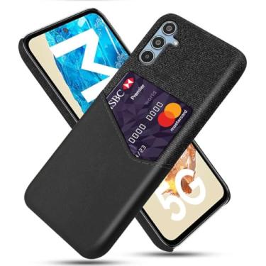 Imagem de Capa para Samsung Galaxy M35 5G,Tela e tampa de couro PU,Anti-deslizante,Resistência à impressão digital,Caso de proteção de 360°com 1 slot de cartão atrás-Black