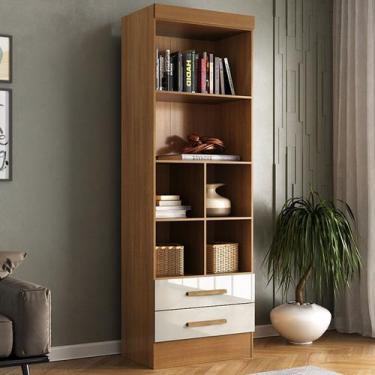 Imagem de Estante para Livros Modulare 2 Gavetas 4 Prateleiras Cinamomo/Off Whit