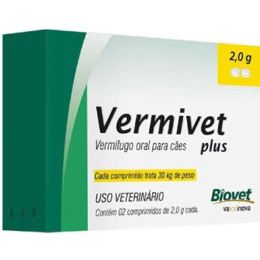 Imagem de Vermivet Plus 2,0 g 30 kg - 2 comprimidos - Biovet