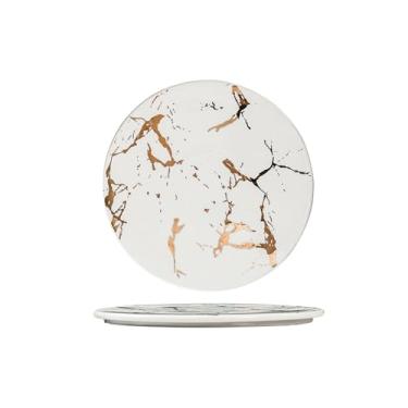 Imagem de Prato de bife com mesa isolada personalidade criativa mármore branco prato plano pequeno