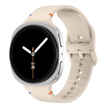 Imagem de Pulseira esportiva para Samsung Galaxy Watch 8 de 40 mm e 44 mm/8 Classic de 46 mm e feminina, sem lacunas, de silicone macio sem lacunas