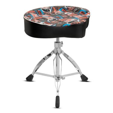 Imagem de Banco de Bateria Profissional Veludo Voik B-1400 Regulável 200kg