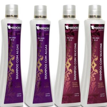 Imagem de Kit 2 Shampoo Algas 2 Shampoo Silicone Midori Profissional