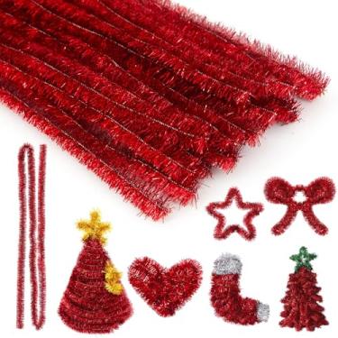 Imagem de Seenelling 36 peças de limpadores de cachimbo grandes de Natal com glitter, produtos de limpeza de cachimbos, bastões difusos para férias, faça você mesmo, projetos de arte e artesanato, decoração de