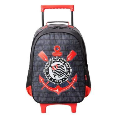 Imagem de Mochila Com Carrinho Escolar Corinthians Infantil Xeryus